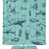 Green Whale Ocean Print Waterproof Shower Curtain for Bathroom