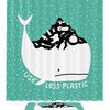 Green Whale Ocean Shower Curtain with Waterproof Fabric for Beachy Bathroom Decor 