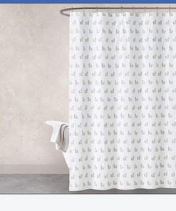 Green and Gray Llama Shower Curtain by Haus & Haven for Animal Lovers 