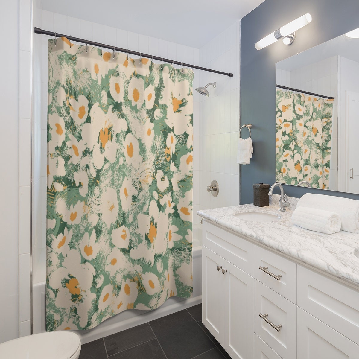Greenery Plant Leaves Nature Bath Botanical Shower Curtain - Image 2