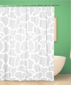 Grey Africa Giraffe Light Grey Safari Collection Shower Curtain