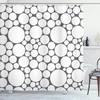Grey And White Circle Geometric Pattern Shower Curtain For Modern Bathroom Decor