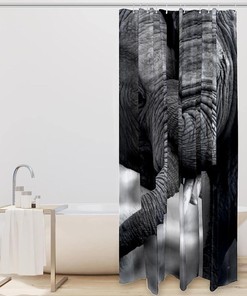 Grey Elephant Shower Curtain with a Modern Touch