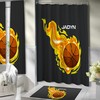 Grey Flames Basketball Shower Curtain For Boys - Personalized Sports Shower Curtain