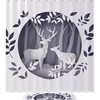 Grey Forest Deer Shower Set With Hookless Bath Curtains And Bathroom Accessories