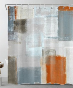 Grey Geometric Pattern Shower Curtain - Abstract and Modern Bathroom Decor