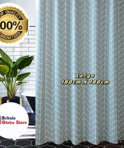 Grey Geometric Pattern Shower Curtain for High Quality Bathroom Decor