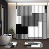 Grey Geometric Pattern Shower Curtain for Minimalistic Look