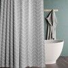 Grey Geometric Patterned Shower Curtain for Modern Bathroom