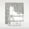 Grey Horse Shower Curtain - Animal Print Bathroom Decor with Elegant and Sophisticated Design