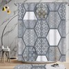 Grey Marble Abstract Geometric Shower Curtain for Modern Bathroom Decor