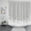 Grey Merry Christmas Shower Curtain With Snowflake Print - Add A Festive Vibe To Your Bathroom