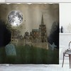 Grey Moon Phase Shower Curtain