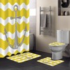 Grey Nautical Anchor Yellow Wavy Stripes Best Shower Curtain