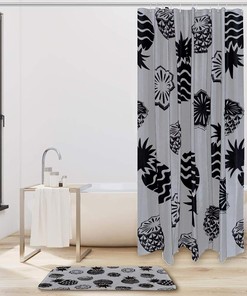 Grey Pattern Pineapples Shower Curtain for Bathroom Decor