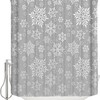 Grey Snowflake Winter Holiday Shower Curtain For A Cozy Christmas