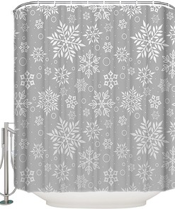 Grey Snowflake Winter Holiday Shower Curtain For A Cozy Christmas