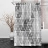 Grey Triangle Print Shower Curtain For Modern Bathroom