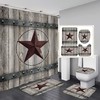 Grey Western Texas Star Shower Curtain for Waterproof Fabric Bath - OLEBETY