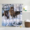 Grey Wolf Portrait Shower Curtain