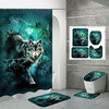 Grey Wolf Silhouette Shower Curtain