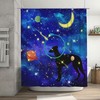 Greyhound Funny Animal Planet Moon Shower Curtain for a Unique Bathroom