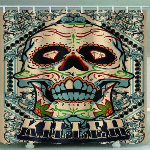 Grotesque Skull 3D Waterproof Fabric Bathroom Decoration Shower Curtain - Image 2