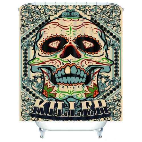 Grotesque Skull 3D Waterproof Fabric Bathroom Decoration Shower Curtain - Image 4