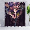 Gruesome and Gorgeous Black Sugar Skull Rose Flowers Shower Curtain
