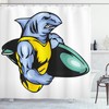Grumpy Surfer Muscle Body Print Shower Curtain for Your Bathroom