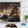 Grunge Batting Print Baseball Shower Curtain for Athletes' Bathroom 