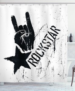 Grunge Effect Star Print Shower Curtain for a Unique and Stylish Bathroom Decor