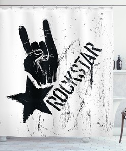 Grunge Effect Star Print Shower Curtain for a Unique and Stylish Bathroom Decor