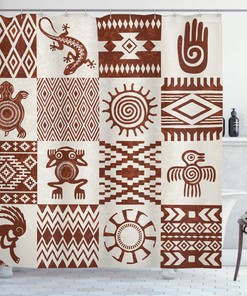 Grunge Look Frames Shower Curtain For Rustic Bathroom Decor