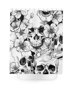 Gustav Klimt Art Skull Shower Curtain, Famous Artwork Bathroom Decor