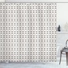 Half Circle Geometric Pattern Shower Curtain For Modern Bathroom Decor