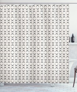 Half Circle Geometric Pattern Shower Curtain For Modern Bathroom Decor