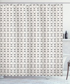 Half Circle Geometric Pattern Shower Curtain For Modern Bathroom Decor