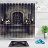 Halloween Altar Shower Curtain with Skulls and Satan for a Dark and Mysterious Atmosphere