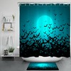 Halloween Bat Swarm Shower Curtain In Black, Add Some Spooky Charm To Your Bathroom Decor