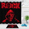 Halloween Black And Red Skull Design Rock Shower Curtain - Unique Bathroom Decor
