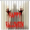 Halloween Blood Handprint Shower Curtain - Scary Ghost Shadow Abstract Decor For Bathroom