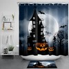 Halloween Castle Shower Curtain - Spooky Bathroom Accessory