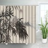 Halloween Christmas Natural Landscape Style Shower Curtain With Ink Bamboo For Bathroom