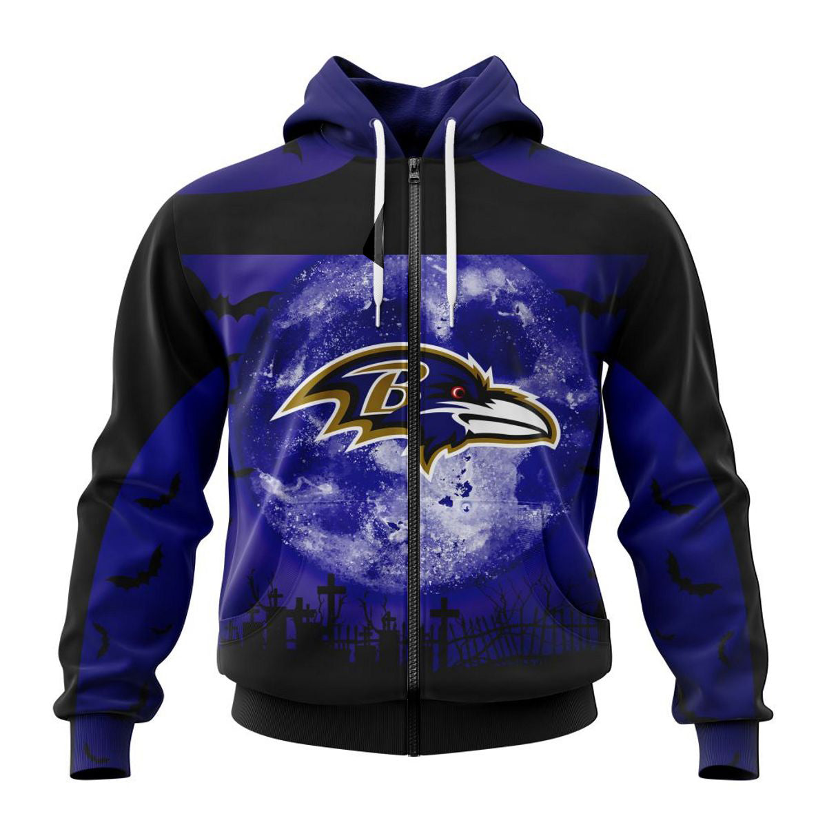 Halloween Custom Name & Number Baltimore Ravens Hoodie 3D Gifts For Fans
