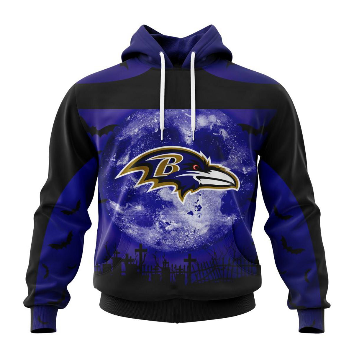 Halloween Custom Name & Number Baltimore Ravens Hoodie 3D Gifts For Fans