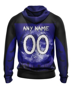 Halloween Custom Name & Number Baltimore Ravens Hoodie 3D Gifts For Fans