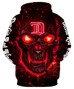 Halloween Detroit Red Wings All Over Print 3D Skulls Hoodie