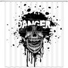 Halloween Diablo Skull Fabric Shower Curtain - Horror Skull Bathroom Decor
