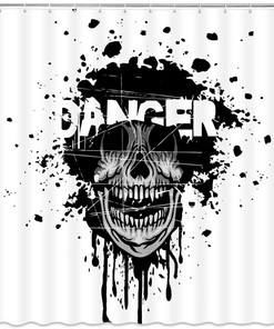 Halloween Diablo Skull Fabric Shower Curtain - Horror Skull Bathroom Decor